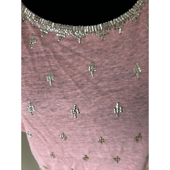 Calypso Saint Barth Linen knit Embroidered Stud Short Sleeve Top coral Size XS - Picture 2 of 15